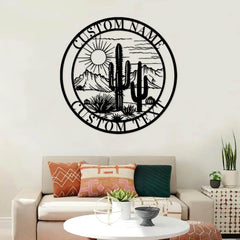 Laser cut desert cactus wall decor for home or office
