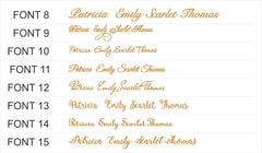 Acrylic laser cut names with 29 fonts