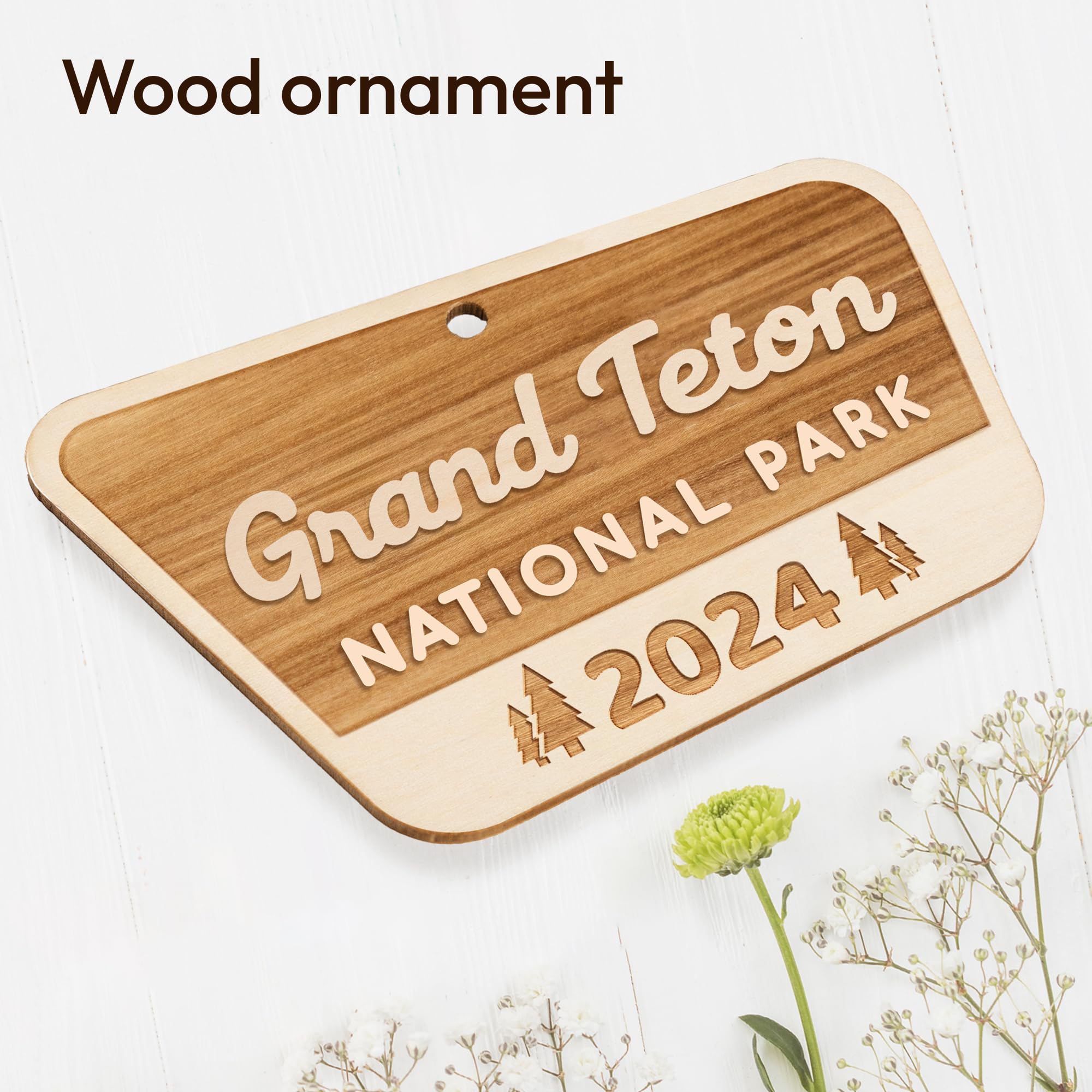 Laser cut detailing National Park ornament
