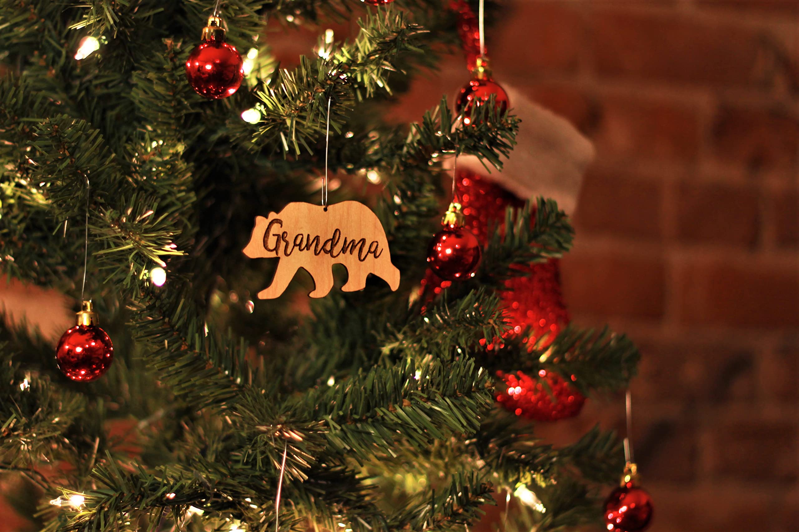 Laser-cut ornament design grandma bear
