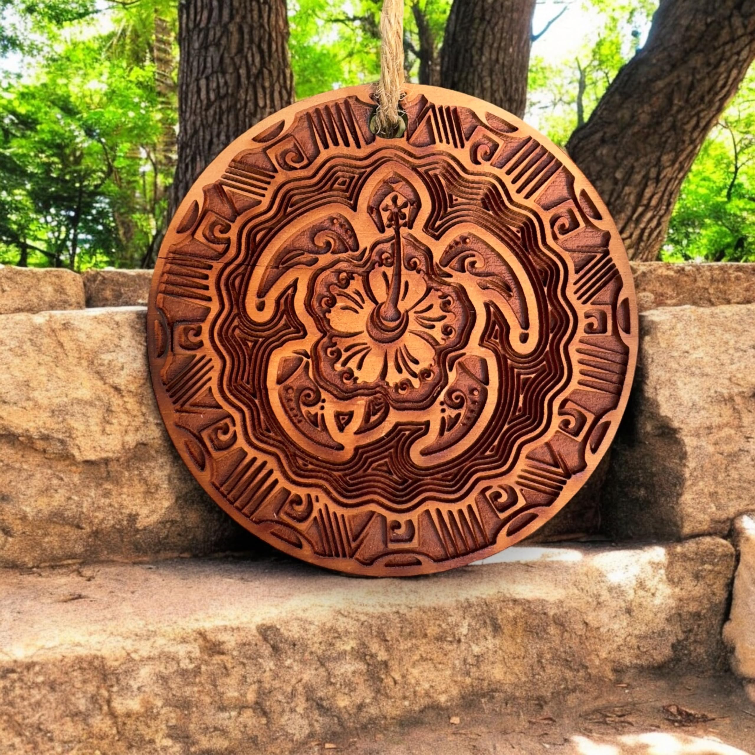 Front side sanded cedar ornament detail