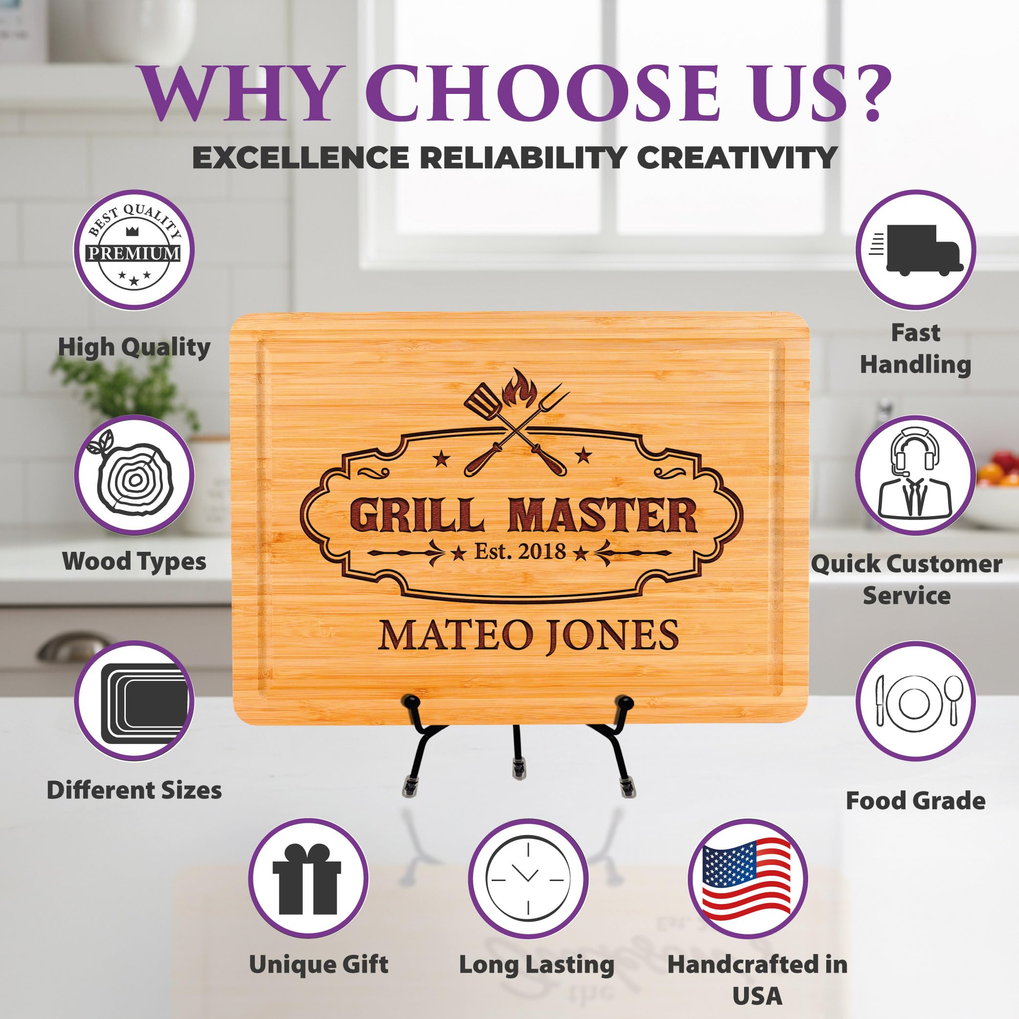 Laser engraving customization on cutting board