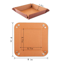 Valet tray with four corner snap buttons for folding