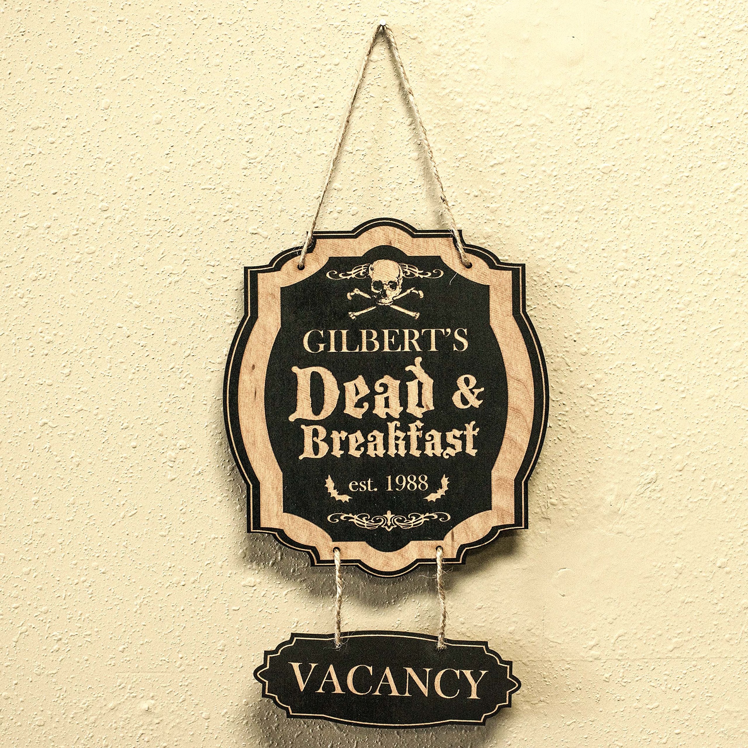 Personalized wood sign with laser engraved lettering