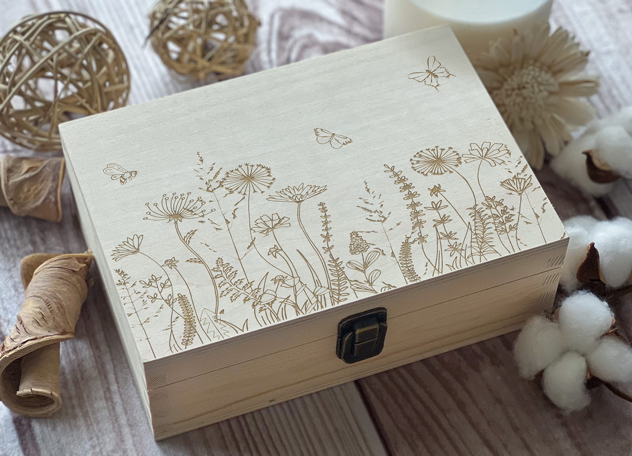 Laser engraved wooden keepsake box crafted in Florida workshop