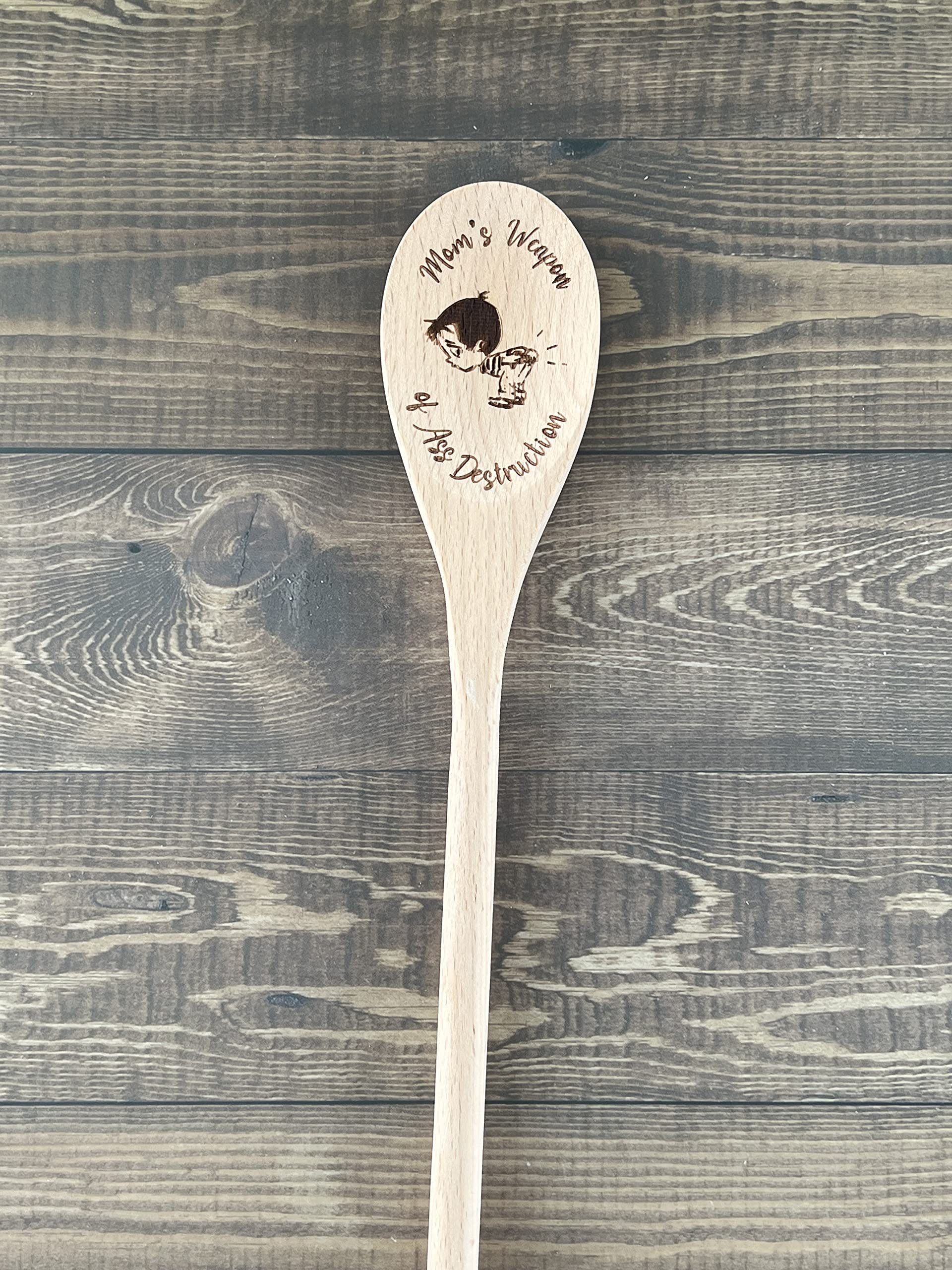 14 inch laser engraved wooden spoon