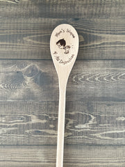 14 inch laser engraved wooden spoon