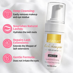 Lash Mousse Shampoo for Extensions unscented 2oz