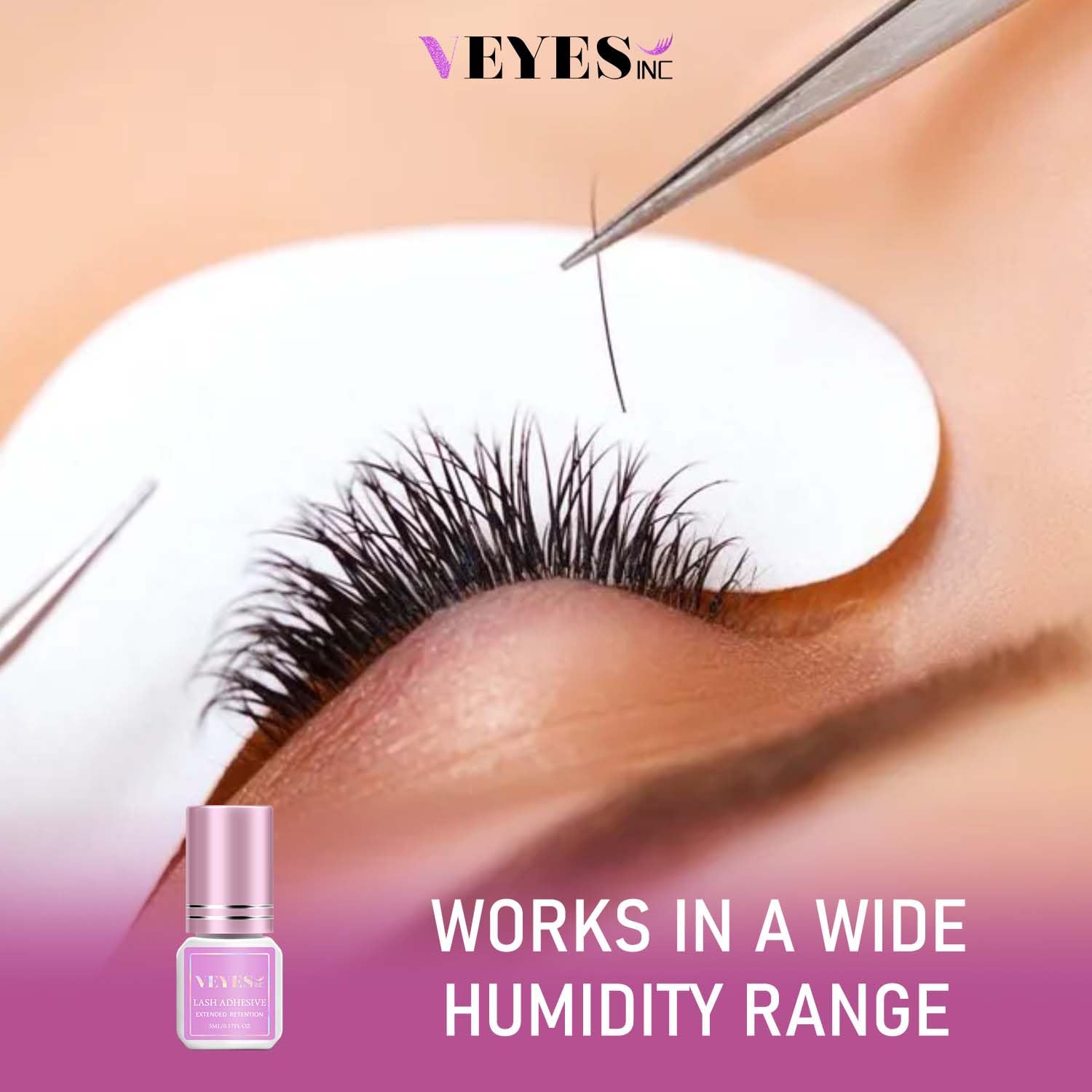 Eyelash extension glue hold up to 8 weeks retention