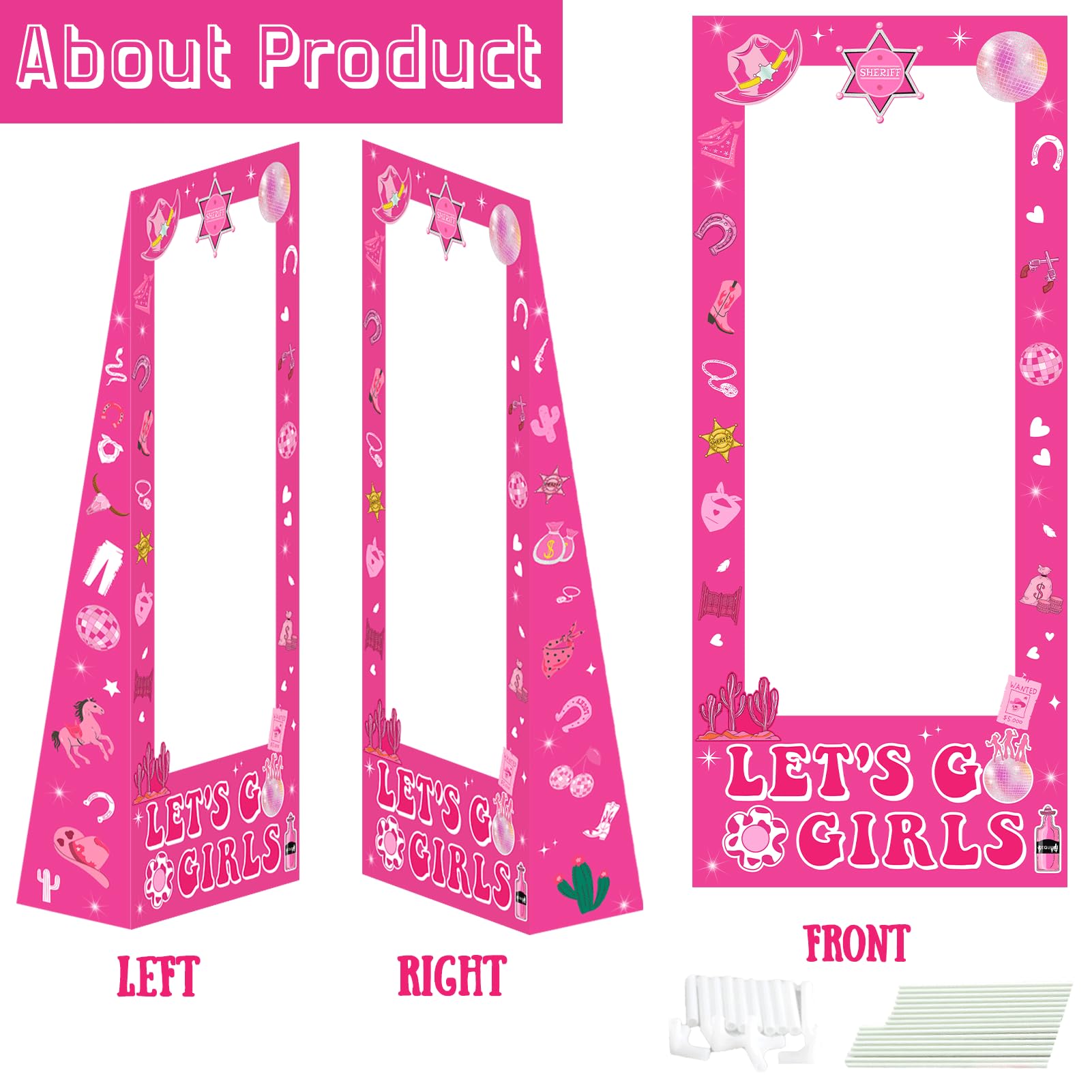 Last Disco Cowgirl themed standee as party prop