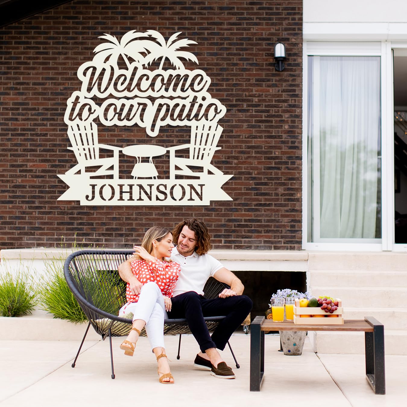 Outdoor metal sign for backyard decor