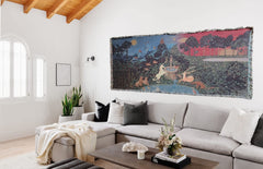 The Last Unicorn Official Woven Wall Tapestry ready for hanging with rod pocket back