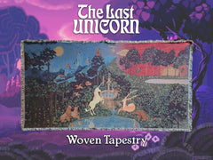 Medieval style tapestry inspired by the opening credits of The Last Unicorn