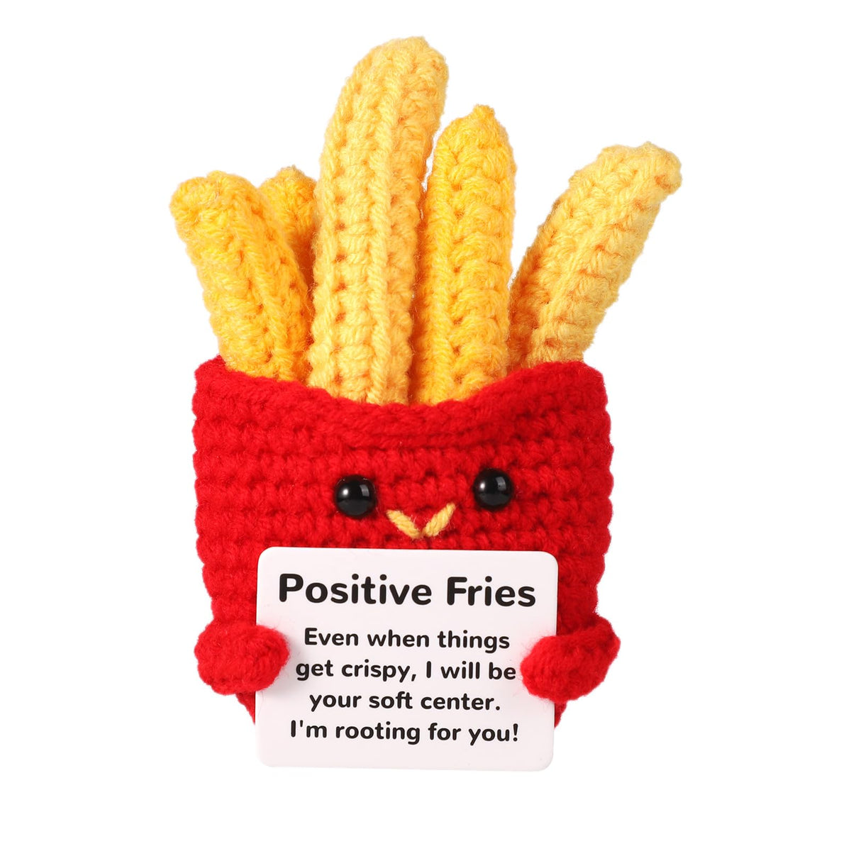 lasuroa Funny Positive Fries crochet doll 10 cm tall in red