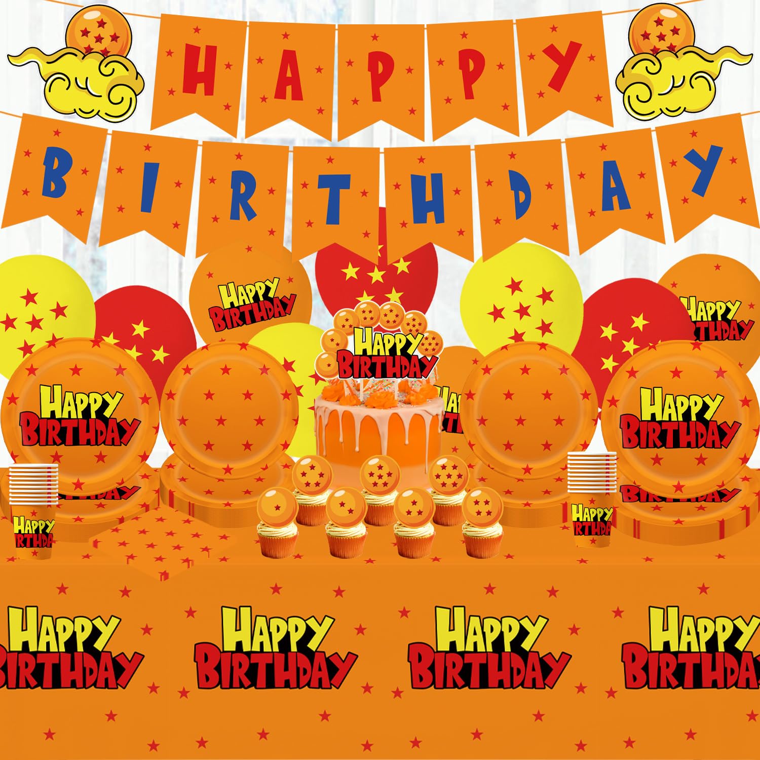 Latex balloons in three patterns for dragon birthday set