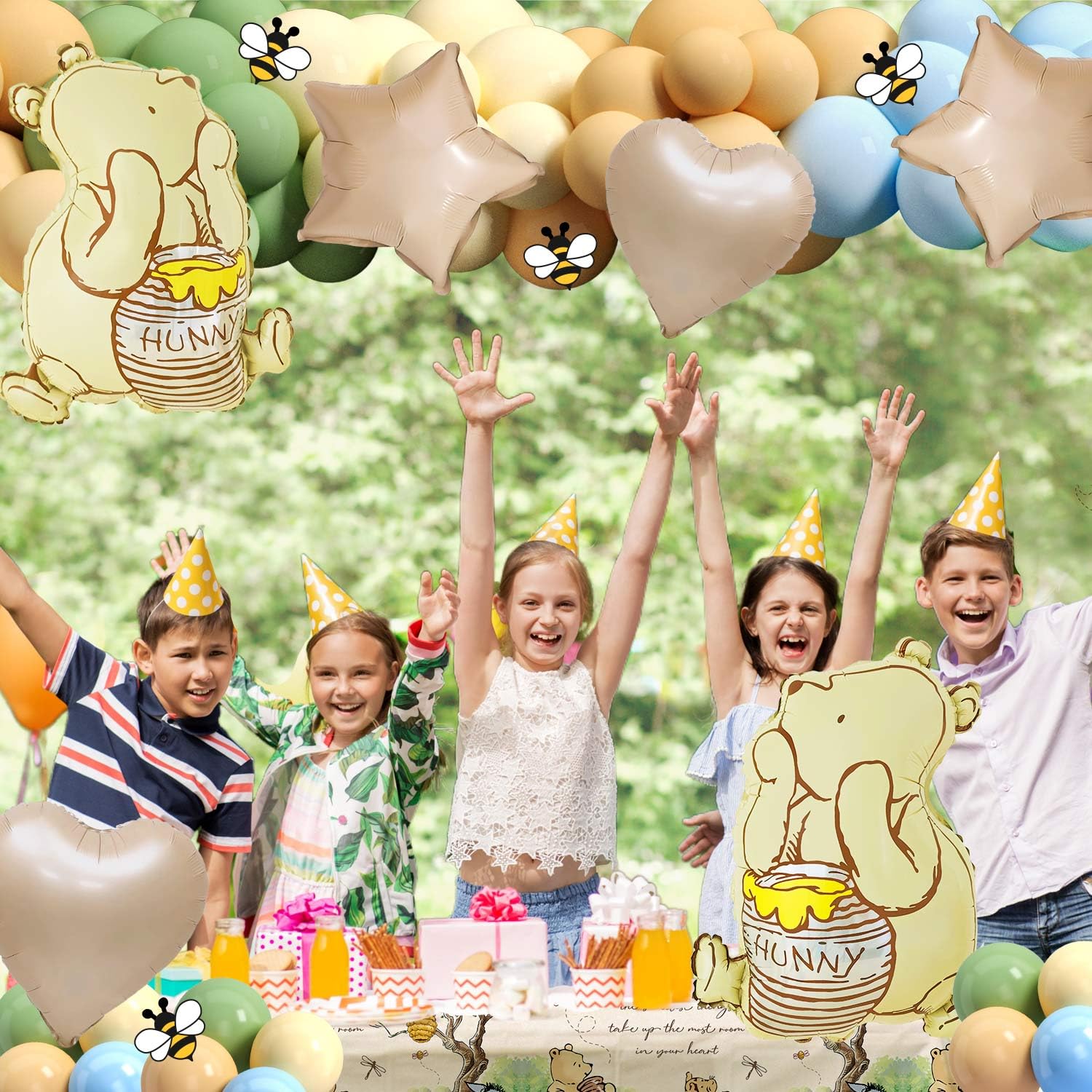 32 latex balloons included for Winnie Bear baby shower party
