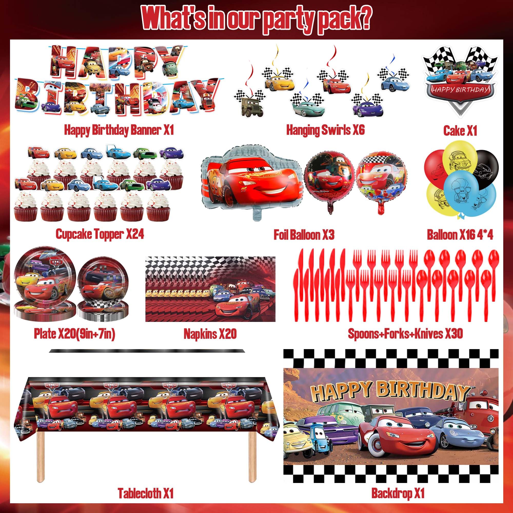 Backdrop and tablecloth from Birthday Decorations set