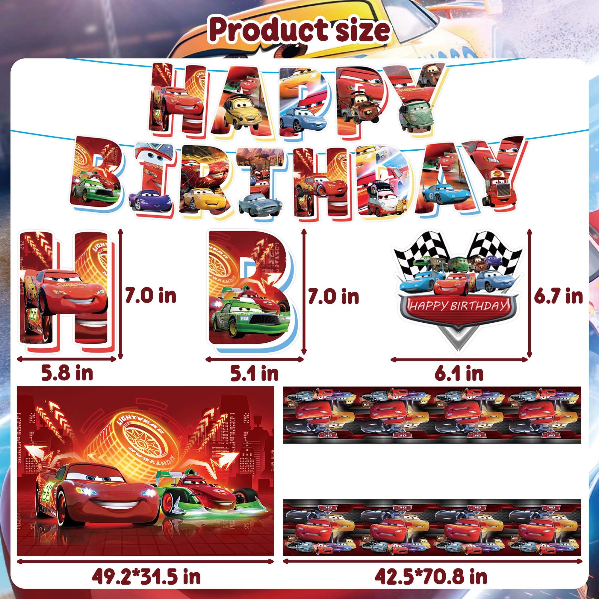 16 latex balloons and 3 character foil balloons included