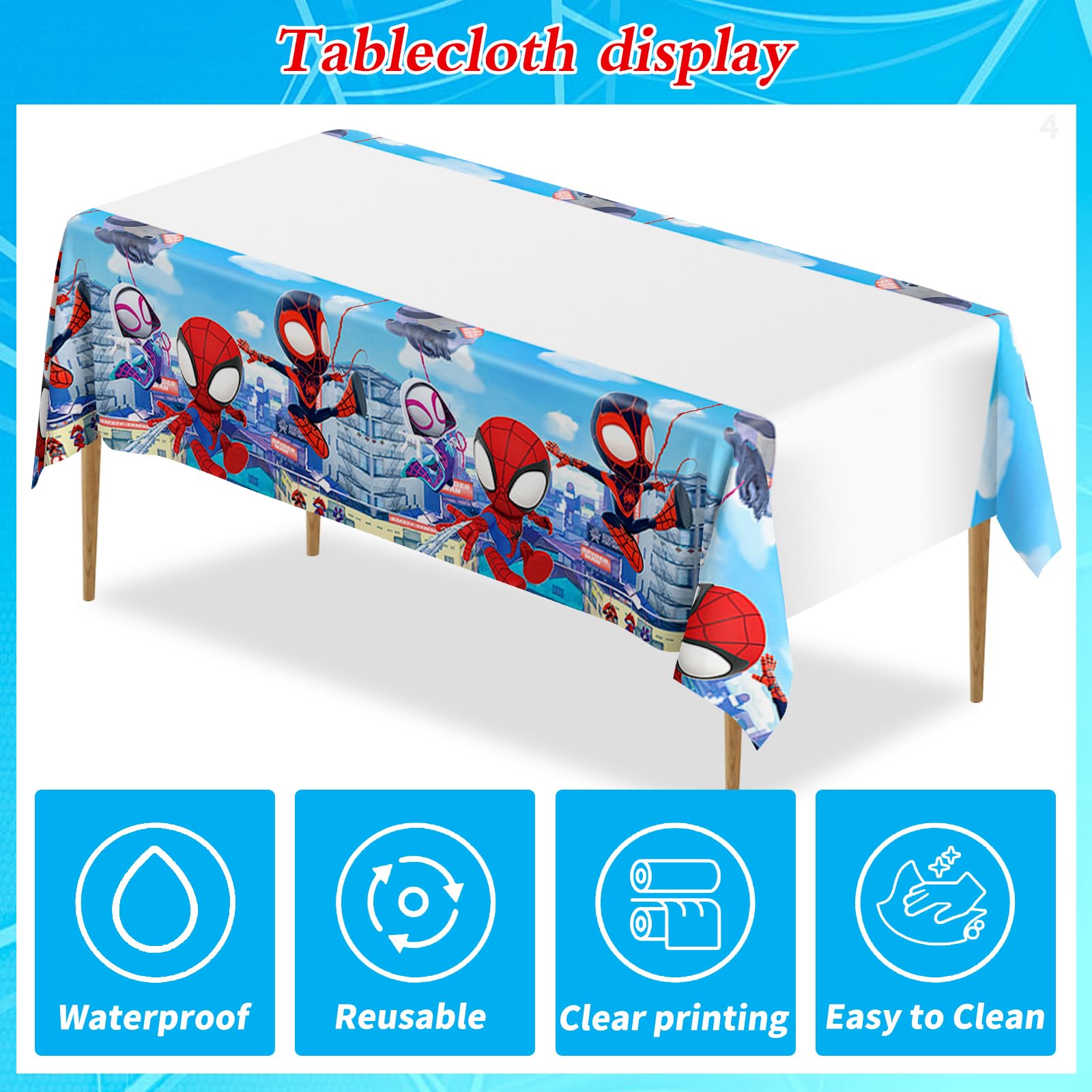 Latex balloons in red blue and white with web designs