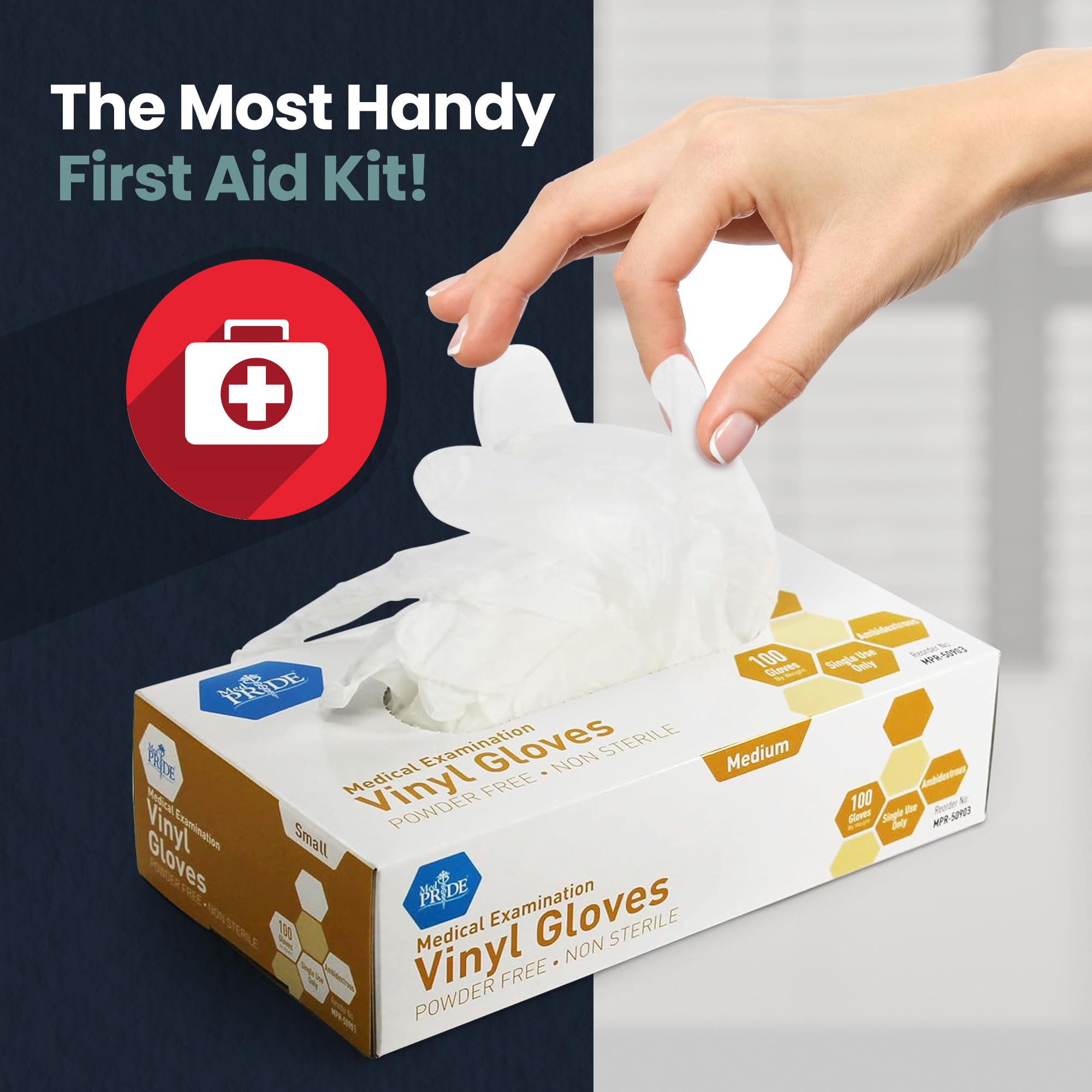 Clear vinyl exam gloves suitable for medical and food service