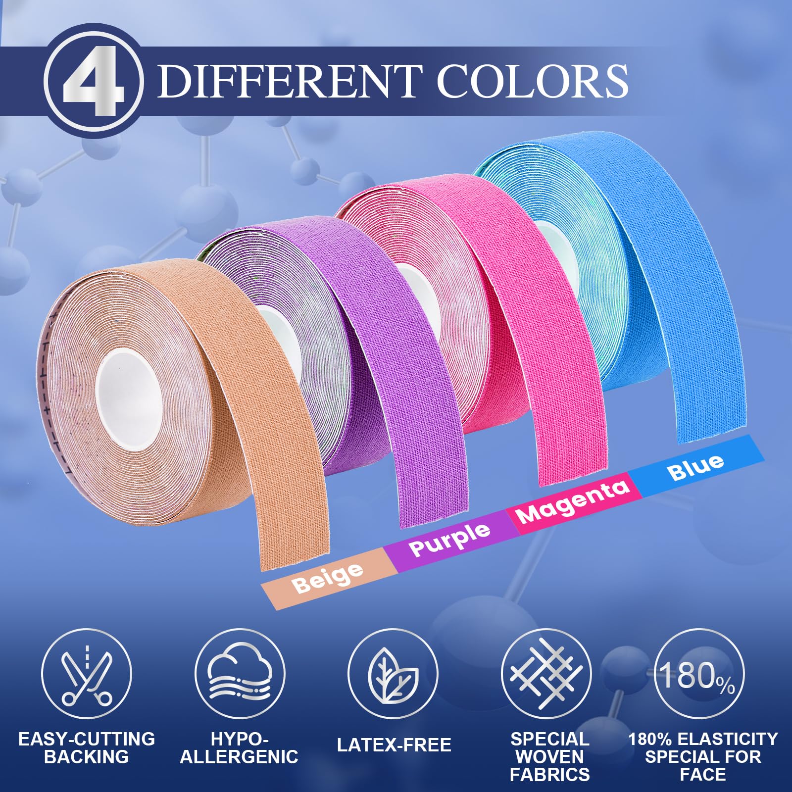 Latex-free waterproof face tape adhesive close view