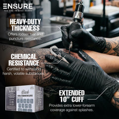 Chemo-rated nitrile gloves for medical environments