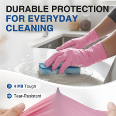 Textured fingertips nitrile gloves pink color image