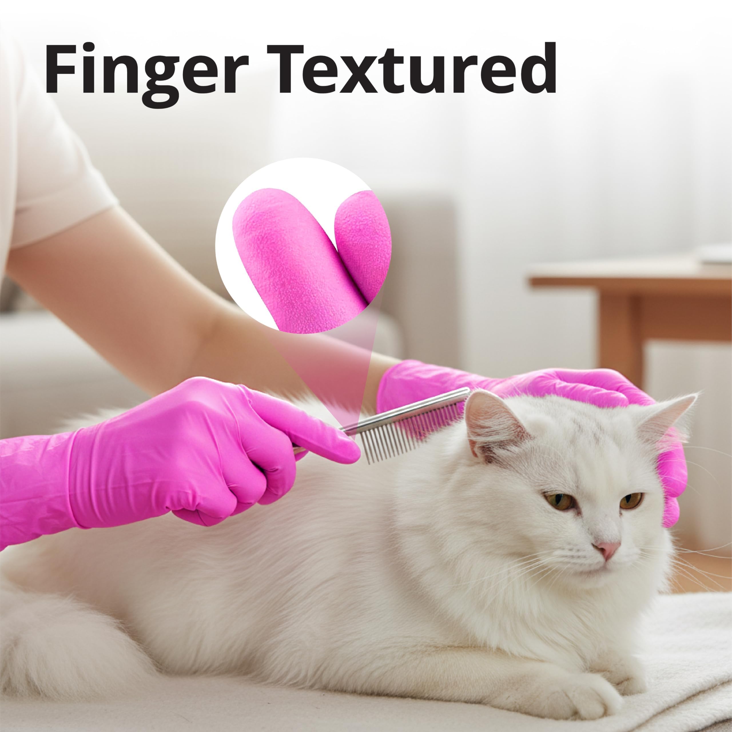 SwiftGrip pink gloves size options and packaging
