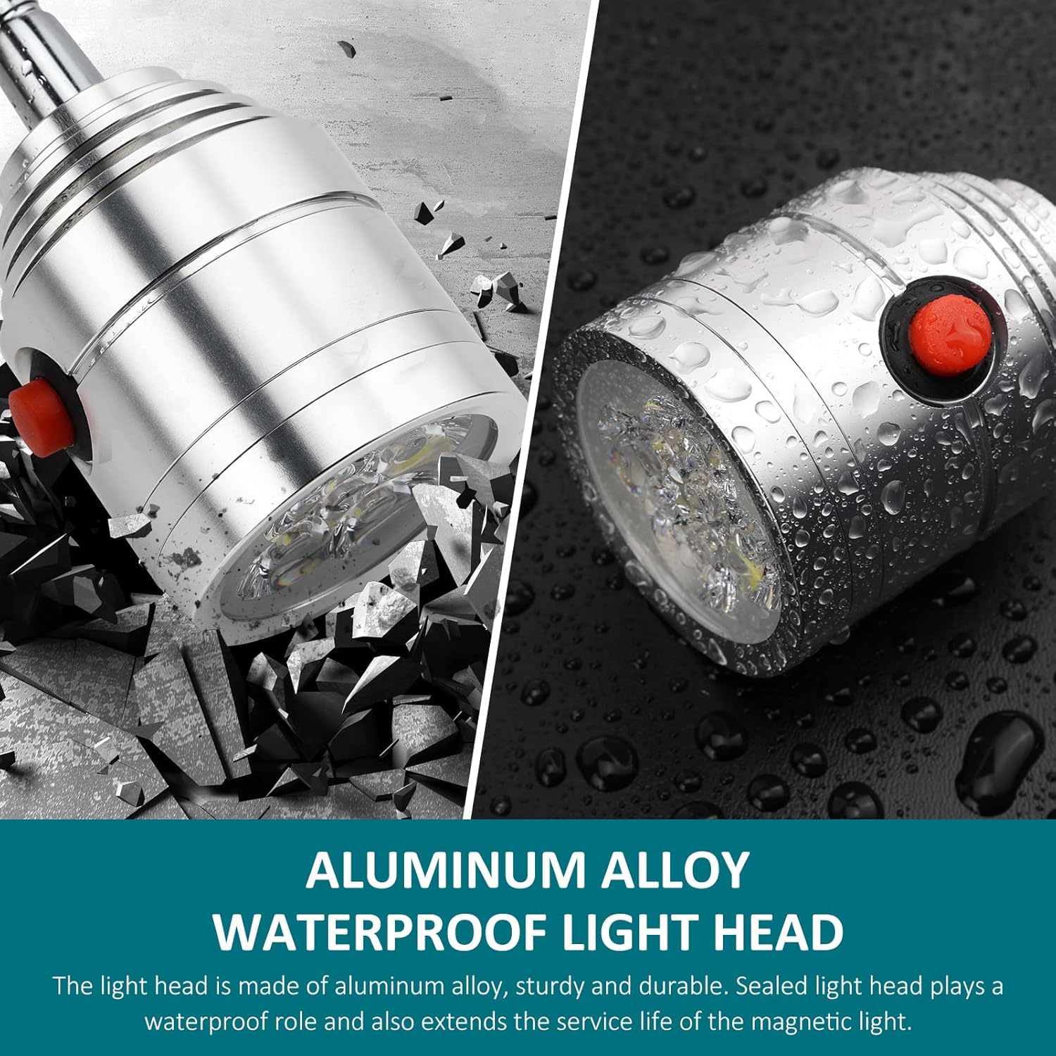 Strong magnetic base attaches to metal work surfaces