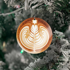 Latte Art Cafe Cup Ornament decorative festive decor