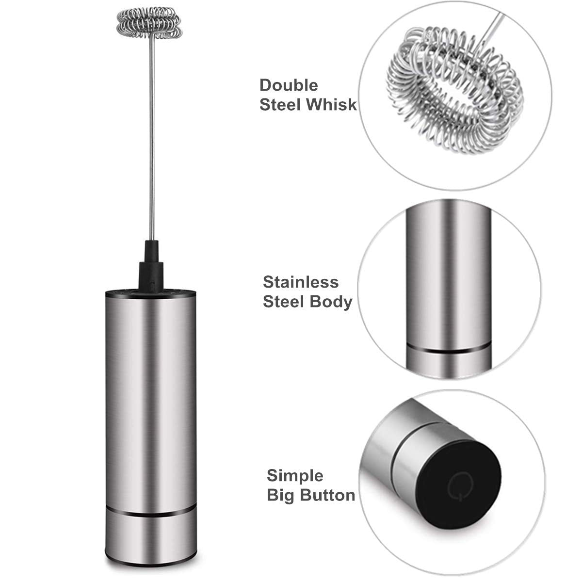 Portable battery operated frother used for hot chocolate
