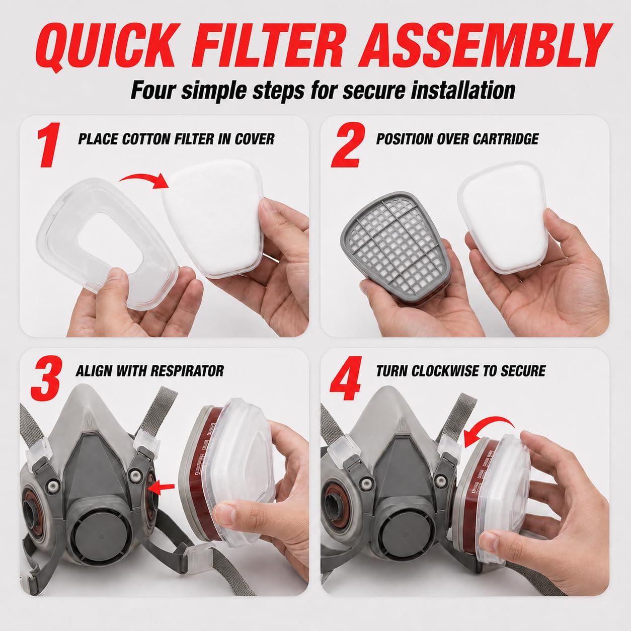 Complete kit with face shield glasses and filters