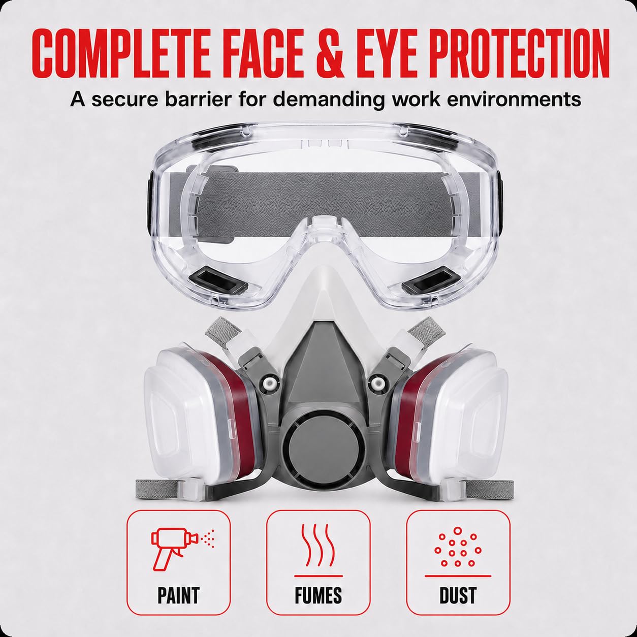LAUCO Premium Respirator Kit safety glasses included