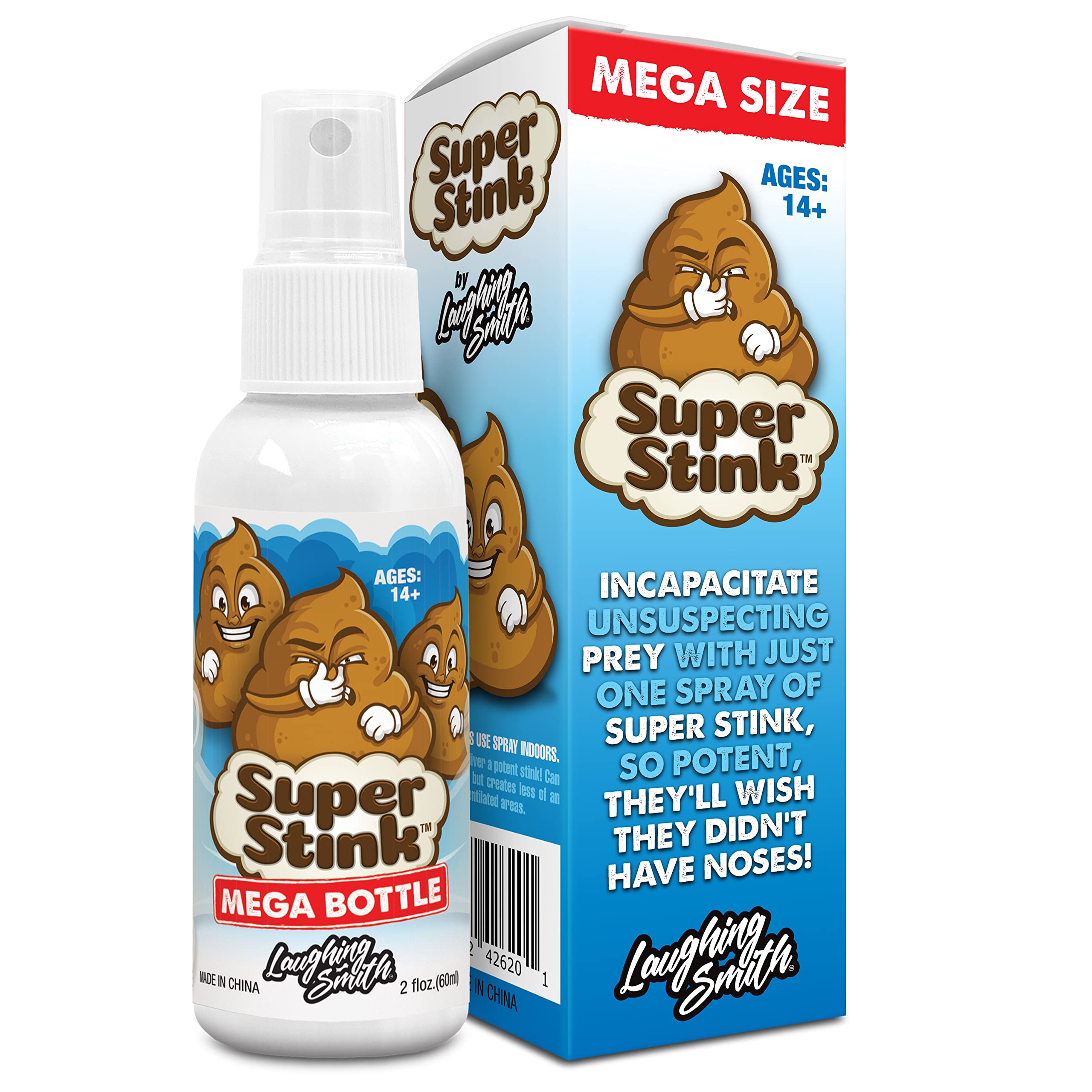 Laughing Smith mega size prank spray packaging
