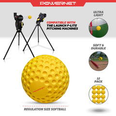 Regulation size softballs without seams for improved accuracy