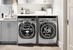 Front loader washer and dryer decal set