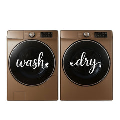 Laundry Room Decor Wash Dry vinyl decals set of 2 white 14x9 for washers and dryers