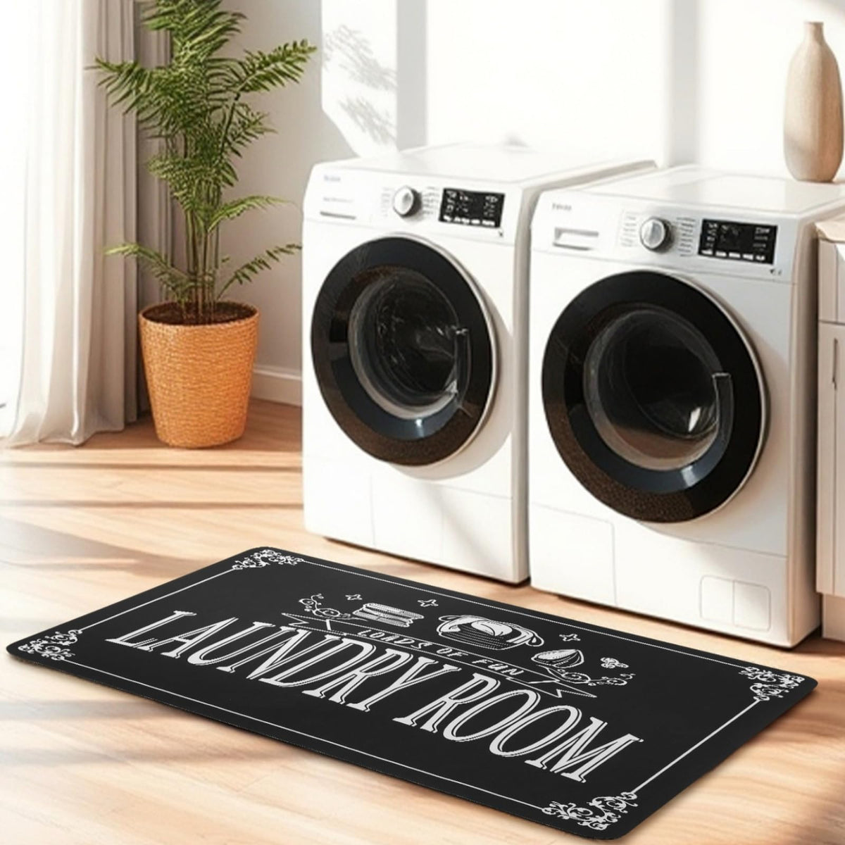 Laundry Room Rug Runner 20x50 with non-slip backing