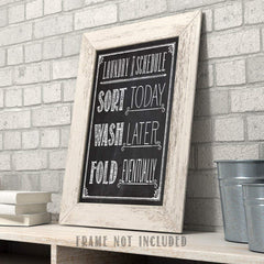 Unframed 11x14 Typography Art Print Laundry Schedule Chalkboard Look