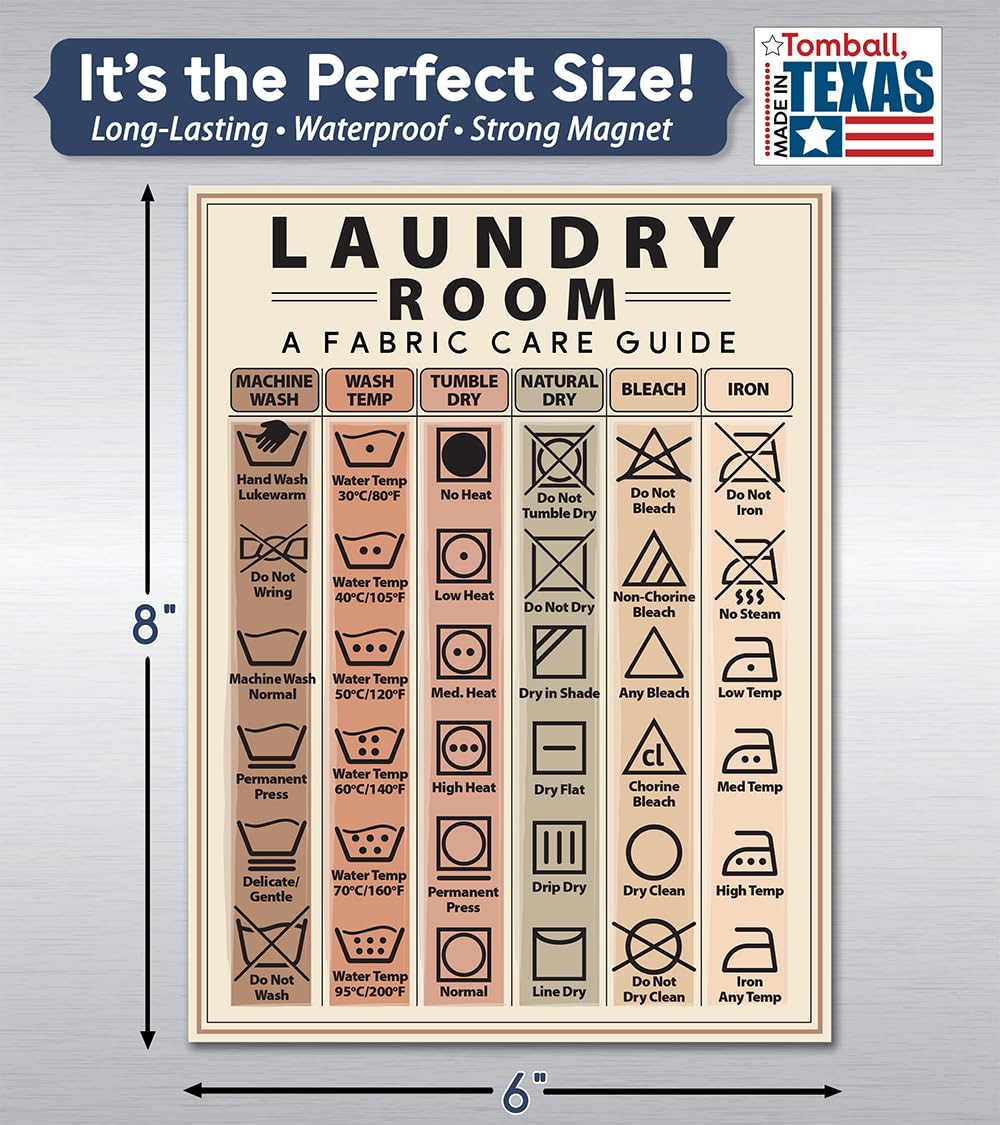 Dorm or home laundry symbol chart magnet