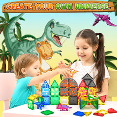 Lava dinosaur magnetic tiles for kids 3+