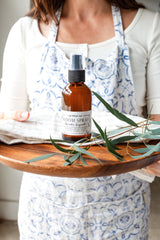 Essential oil room spray bottle close up