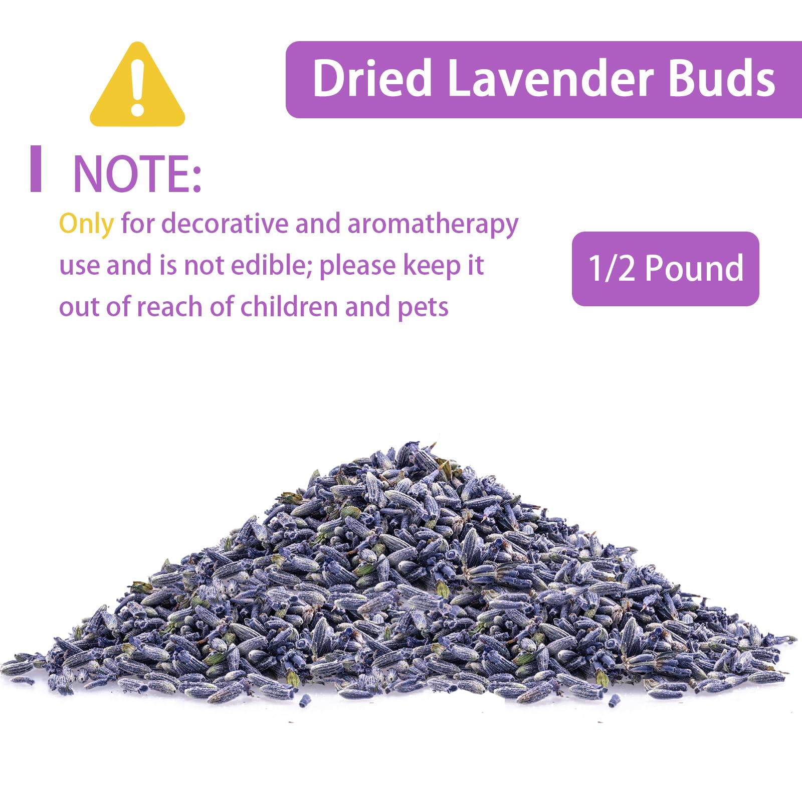 Pure dried lavender buds and stems without additives