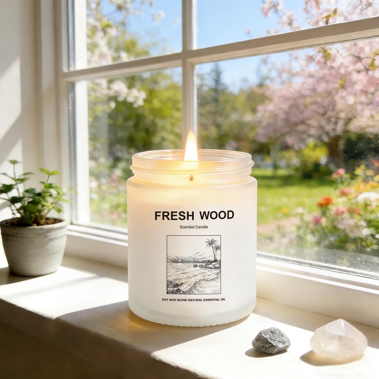 Cactus Flower fragrance candle in gift set