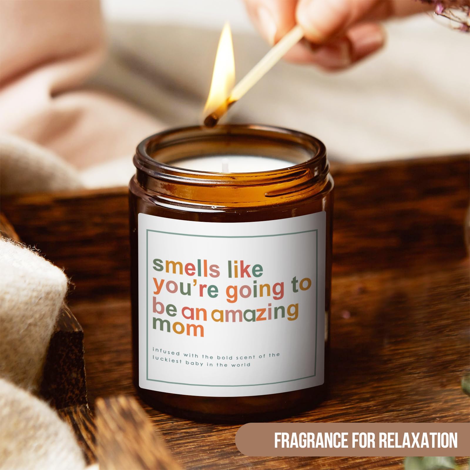 Mothers day gift lavender candle for new mom