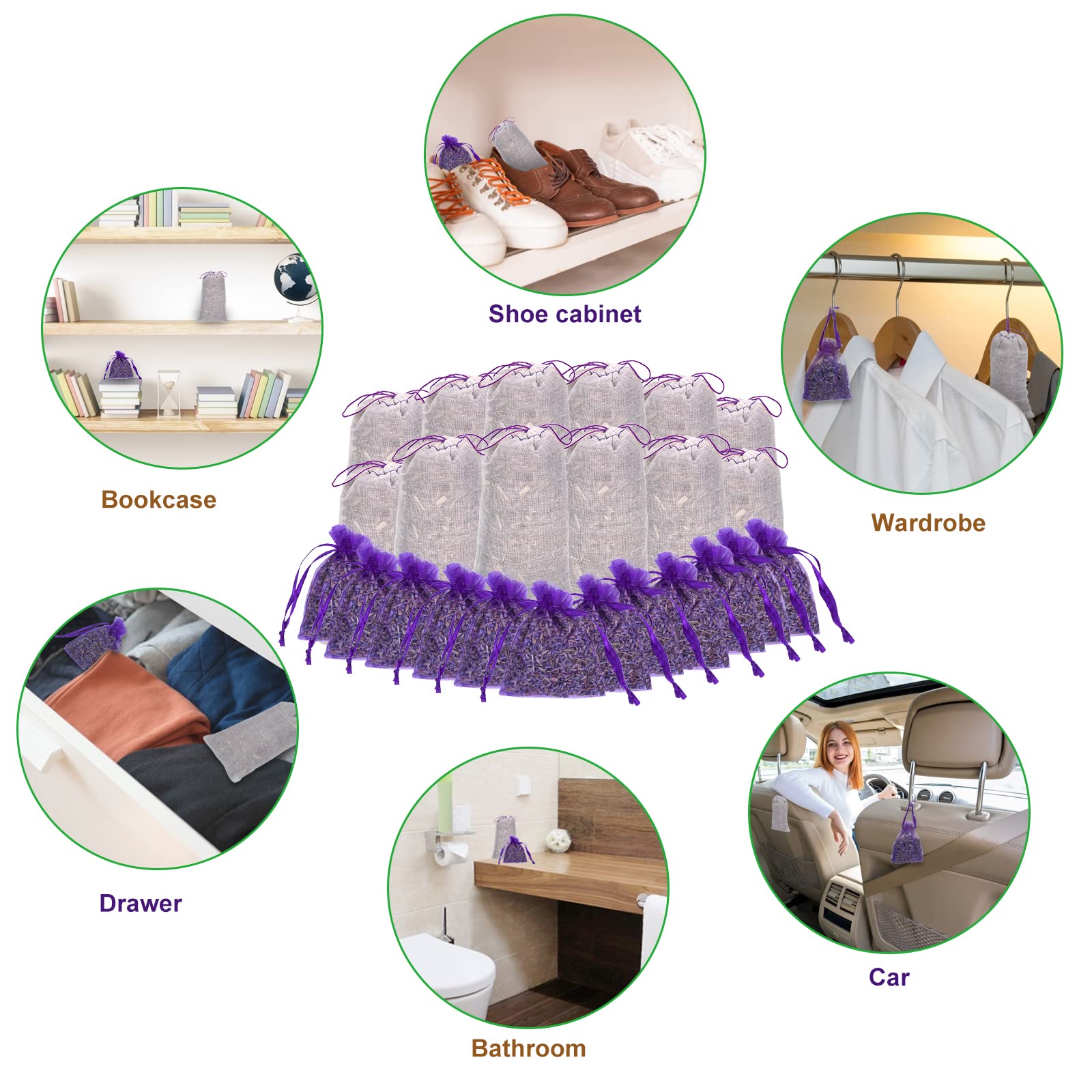 Cedar lavender sachets for closet fragrance and protection