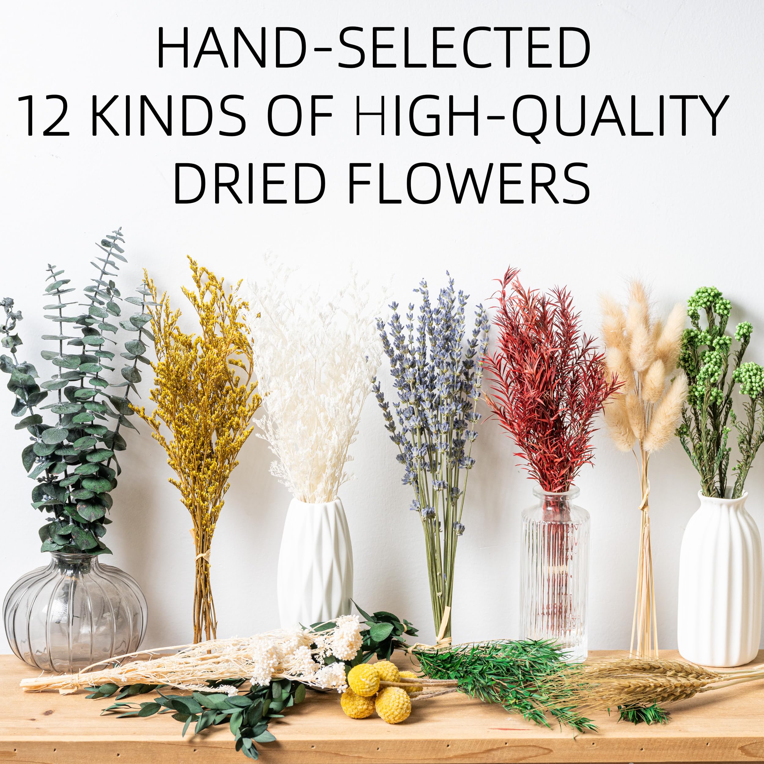 lavender eucalyptus and wheat dried flowers included in kit