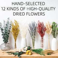 lavender eucalyptus and wheat dried flowers included in kit