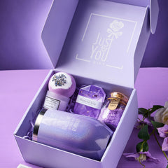 lavender spa gift basket set for women includes 20oz wine tumbler