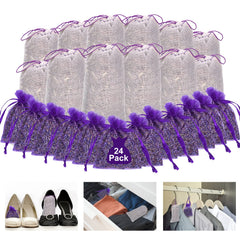 Lavender Sachets Bags 24 Pack for drawers and closets in cedar scent